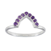 Nora Purple Gemstone Crown Ring in Sterling Silver Amethyst Purple